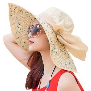 NWT Women's Straw Sun Floppy Beach Hat